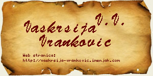 Vaskrsija Vranković vizit kartica